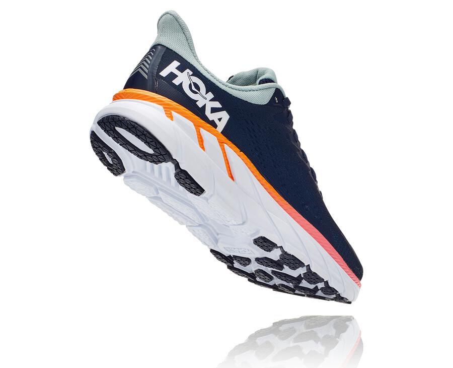 Tenis Hoka One One Mujer Azul Marino/Blancos - Clifton 7 - MJRN07521